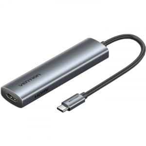 Концентратор VENTION USB-C 5-in-1 HDMI + USB 3.0 + USB 2.0 + USB-C 2.0 + PD 100W (TGLHB)