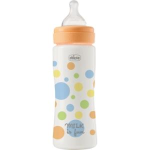 Бутылочка для кормления Chicco Perfect Easy силіконова, від 4 міс. швидкий потік 330 мл (20245.20)