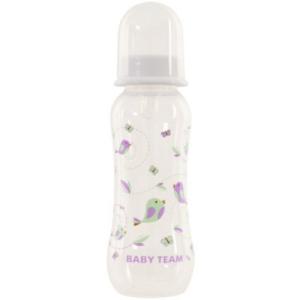 Бутылочка для кормления Baby Team с силиконовой соской 250 мл 0+ белая (1121_белый)