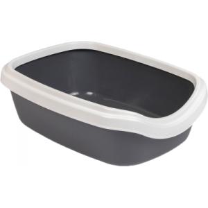Туалет для котів Природа Comfort М (сірий/чорний) (4823082416998)
