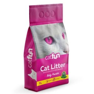 Наповнювач для туалету Catfun бентонітовий з ароматом дитячої присипки 5 л (8683655071469)