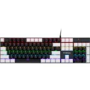 Клавіатура Vinga KBGM-095 LED Brown Switch USB White/Black (KBGM-095BR White/Black)