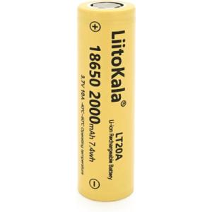 Аккумулятор 18650 2000mah (1900-2000mah), 3.7V(2.75-4.2V), Yellow Liitokala (Lii-LT20A)