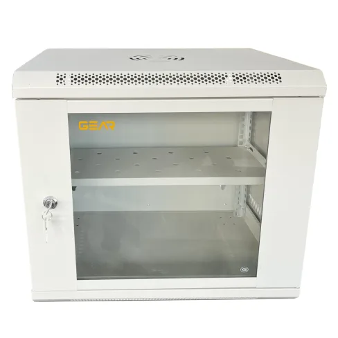Шкаф настенный GEAR 9U 19" 600x600x450 мм, + полка 19", grey (GWMSN-9U-600-600G)