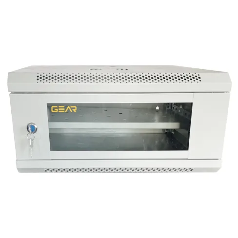 Шкаф настенный GEAR 4U 19" 600x600x240 мм, + полка 19", grey (GWMSN-4U-600-600G)