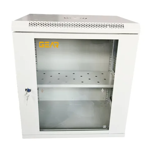 Шафа настінна GEAR 12U 19" 530x400x600 мм, + полка 19", grey (GWMSN-12U-530-400G)