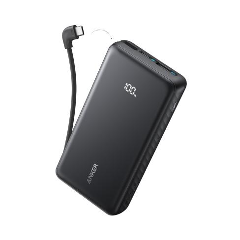 Батарея універсальна Anker 20000mAh 22.5W Built-In USB-C Cable Black
