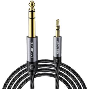 Кабель мультимедійний 3.5mm M to 6.5mm M 1.2m Essager (EYPMM-XL0G-P)