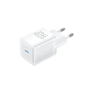 Зарядний пристрій Vention 1xUSB-C PD20W GaN + cable USB-C to USB-C white (TZ-FEPW0-EU-01)