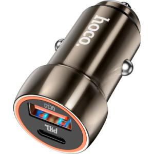 Зарядний пристрій HOCO HOCO Z46A Blue whale USB-C PD20W + USB QC3.0 Metal Gray (6931474770332)