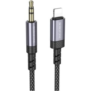 Кабель мультимедийный Lightning to 3.5mm M 1.0m grey BOROFONE (6941991118975)