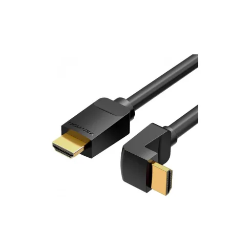 Кабель мультимедийный HDMI M to HDMI M 2.0m V2.0 4K60Hz 90° corner PVC black Vention (AARBH)