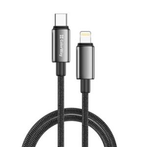 Дата кабель USB-C to Lightning 1.0m PD30W zinc alloy braided black ColorWay (CW-CBPDCL098-BK)