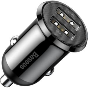 Зарядний пристрій Baseus Grain Pro Car Charger (Dual USB 4.8A ) USB Black (CCALLP-01)