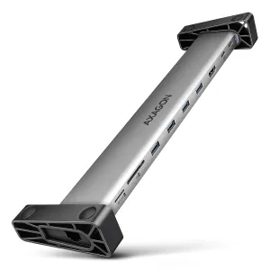 Концентратор AXAGON USB-C 9-in-1 4xUSB 3.2 + 2xUSB-C + HDMI + SD/TF + RJ45 1000Mbps + PD 100W black/gray (HMC-10HLS)
