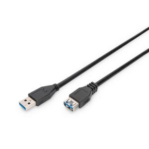 Дата кабель USB 3.0 AM/AF 3.0m black Digitus (AK-300203-030-S)