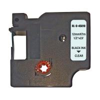 Стрічка для принтера етикеток UKRMARK D-45010P-BK/CL, сумісна з DYMO 45010/S0720500, для серії D1. 12мм х 7м. black on transparent (D-45010P-BK/CL)