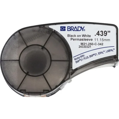 Этикетка Brady термоусадочная трубка, 2.39 - 5.46 мм, Black on White (M21-250-C-342)