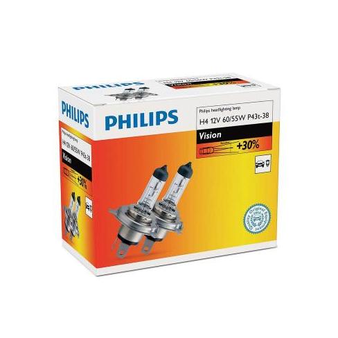 Автолампа Philips H4 Vision, 3200K, 2шт