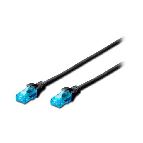 Патч-корд 1м, UTP, cat.5e, AWG 26/7, CCA, PVC, black Digitus (DK-1512-010/BL)