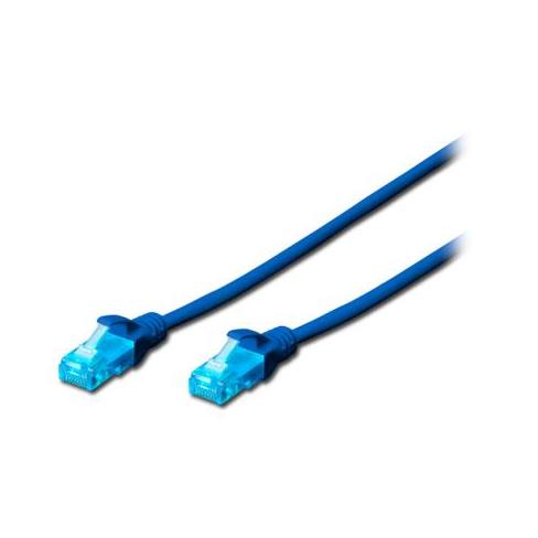 Патч-корд 1м, UTP, cat.5e, AWG 26/7, CCA, PVC, blue Digitus (DK-1512-010/B)