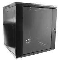 Шкаф настенный Hypernet 12U 19" 600x450, glass door, black (WMNC-12U-FLAT-BLACK)
