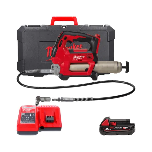 Шприц для смазки Milwaukee HEAVY DUTY M18 GG-201C Li-Ion 2Ah, кейс (4933440490)