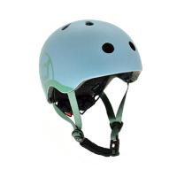 Шлем Scoot&Ride LED 51-55 см S/M Gey/Blue (SR-190605-STEEL)