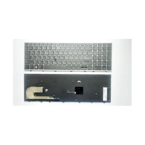 Клавіатура ноутбука HP EliteBook 850 G5, 755 G5, ZBook 15u G5 черная с серой с ТПUA