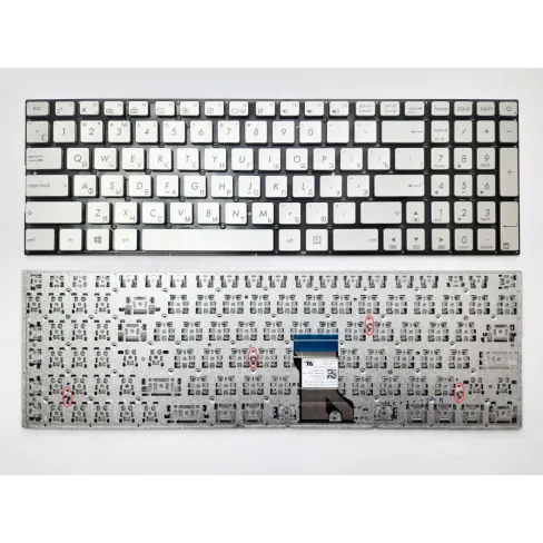 Клавиатура ноутбука ASUS UX501V серебр под подсв RU (A46154)
