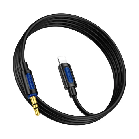 Кабель мультимедийный Lightning to 3.5mm M 1.0m silicone black BOROFONE (6941991114397)