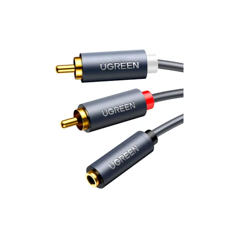 Кабель мультимедийный 3.5mm F to 2xRCA M 1.0m Black Ugreen (10588)
