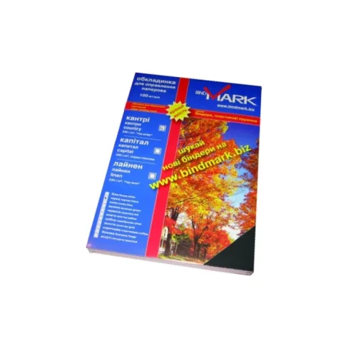Обложка для переплета bindMARK карт. Кантри А4 230г/м2 (100 шт.) черная (41702)