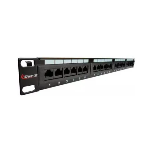 Патч-панель 19" 1U 24хRJ45 cat.5e, IDC/110 type Cor-X (PP-19/1-24-8P8C-C5)