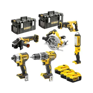 Набор электроинструментов DeWALT 6 од., 3*5Ah, 2 кейси TOUGH SYSTEM (DCK623P3)