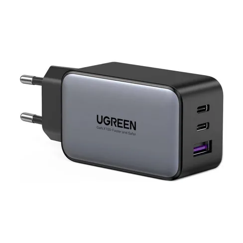 Зарядное устройство Ugreen 2xUSB-C + 1xUSB 65W GaN gray (10335)