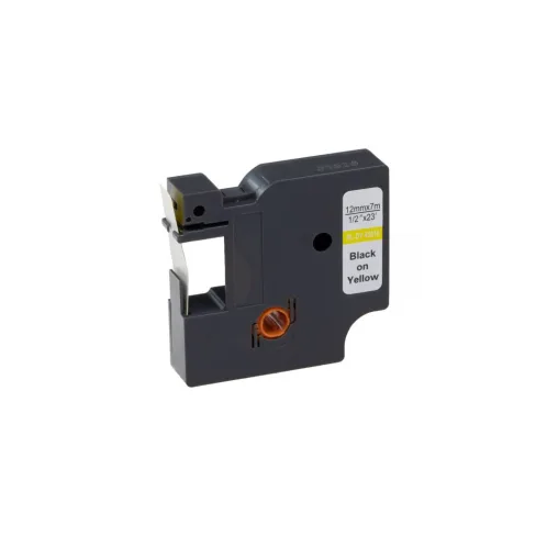 Стрічка для принтера етикеток UKRMARK RL-D-45018P-BK/YE, аналог DYMO S0720580, 12мм х 7м. (900299)