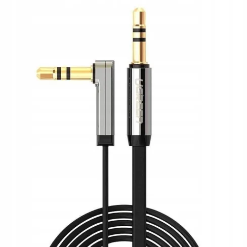 Кабель мультимедийный 3.5mm M to 3.5mm M 2.0m 90° corner black Ugreen (UGR-10599)
