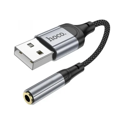 Кабель мультимедийный USB AM to 3.5mm F LS36 black HOCO (6942007608879)