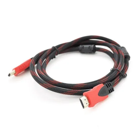 Кабель мультимедійний HDMI M to HDMI M 1.8m V1.4 black/red Merlion (YT-HDMI(M)/(M)NY/RD-1.8m)