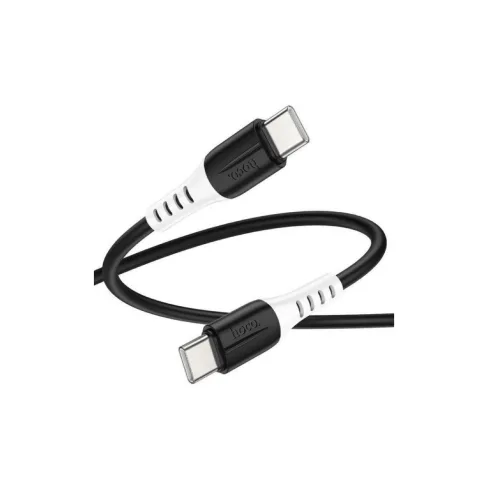 Дата кабель USB-C to USB-C 1.0m 60W silicone X82 black HOCO (6931474768599)