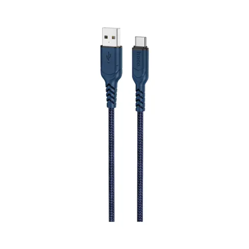 Дата кабель USB 2.0 AM to USB-C 1.0m 3A nylon X59 blue HOCO (6931474744944)