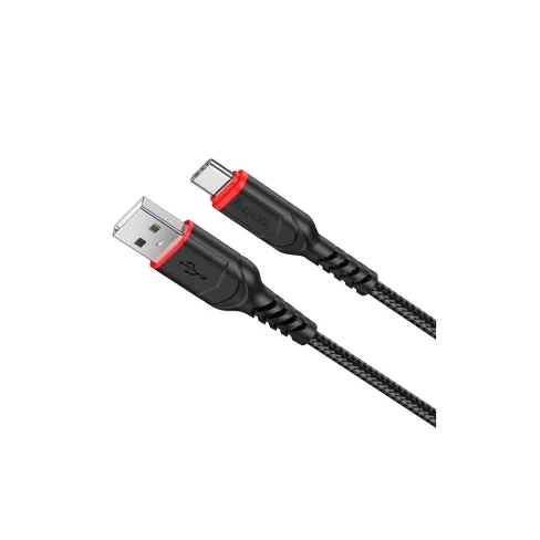 Дата кабель USB 2.0 AM to USB-C 1.0m 3A nylon X59 black HOCO (6931474744920)