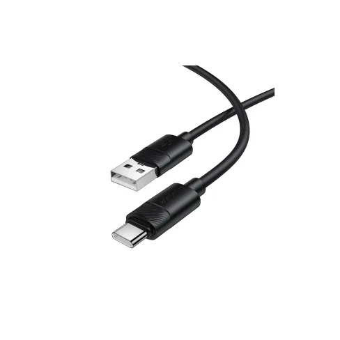 Дата кабель USB 2.0 AM to USB-C 1.0m silicone BX123 Leya black BOROFONE (6941991124211)