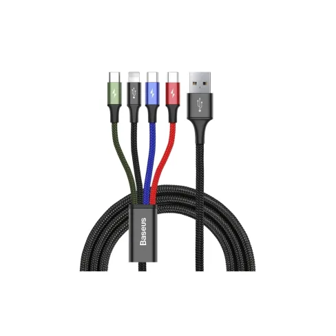 Дата кабель USB 2.0 AM to Lightning + Micro 5P + USB-C 1.2m 3.5A black Baseus (CA1T4-B01)
