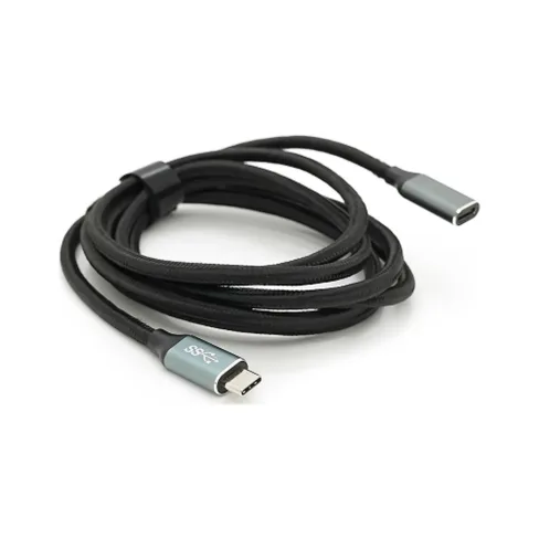 Дата кабель USB-C M/F 2.0m USB 3.2 Gen2 100W 10Gbps 4K60Hz black Voltronic (YT-TC-TC-EXB-2m)