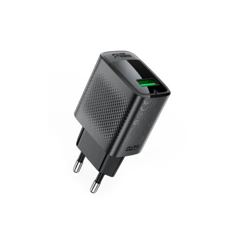 Зарядний пристрій Acefast A90 USB QC3.0 18W GaN black (6974316283249)