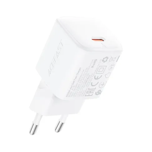 Зарядний пристрій Acefast A118 USB-C PD30W GaN white (6974316285366)