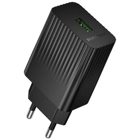 Зарядний пристрій BOROFONE BAS72A USB QC3.0 18W black (6941991122637)