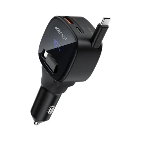 Зарядное устройство Acefast 1xUSB-C PD95W + telescopic cable USB-C black (6974316285946)
